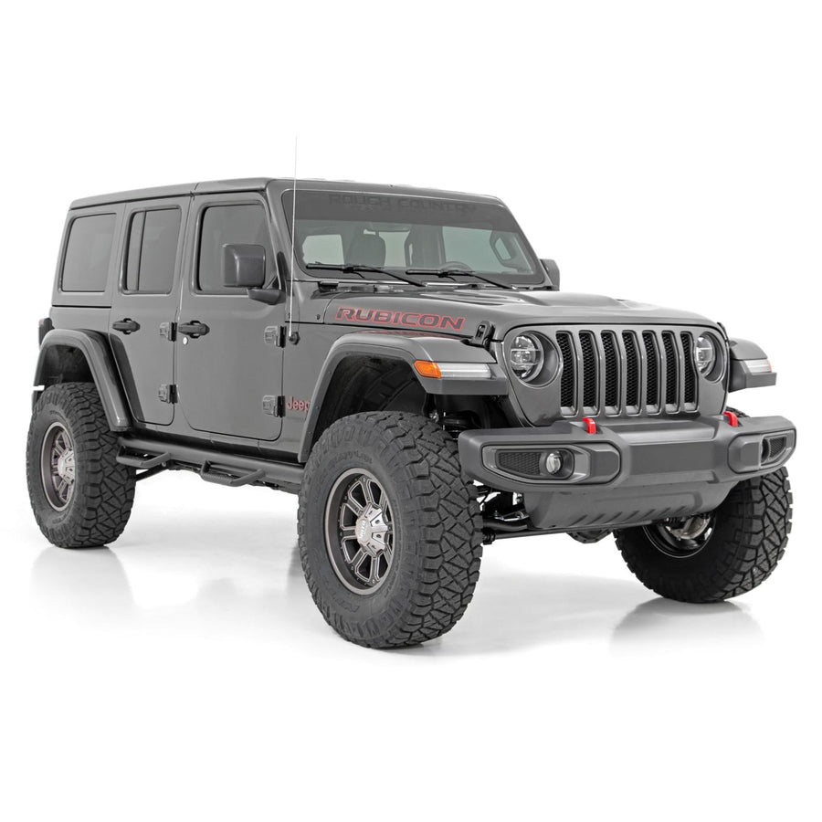3.5" Rough Country Lift Kit w/ N3 Shock Absorbers for Jeep Wrangler Rubicon 4-Door (2024-2025) - Includes Front & Rear N3 Shocks, Adjustable Lower Control Arms, Coil Springs