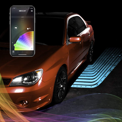 XKchrome App Control CurbFX 2pc Waterproof LED Projector Welcome Light Angel Wing Style