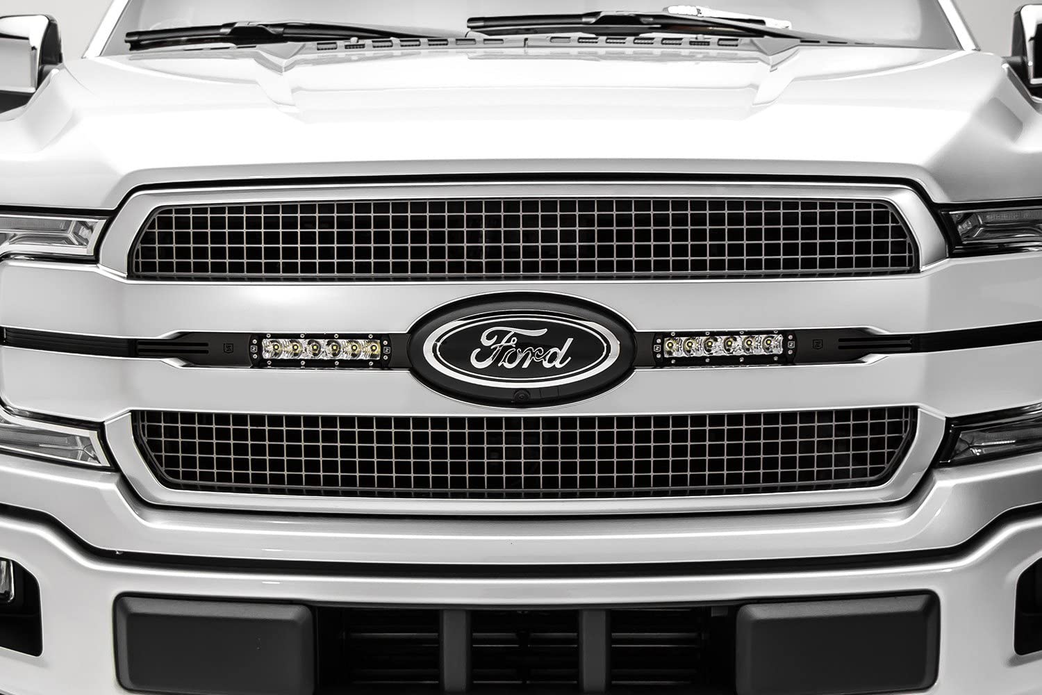 ZROADZ Ford F-150 2018-2019 Platinum OEM Grille LED Kit, Incl. (2) 6 Inch LED Straight Single Row Slim Light Bars - PN #z415581-KIT