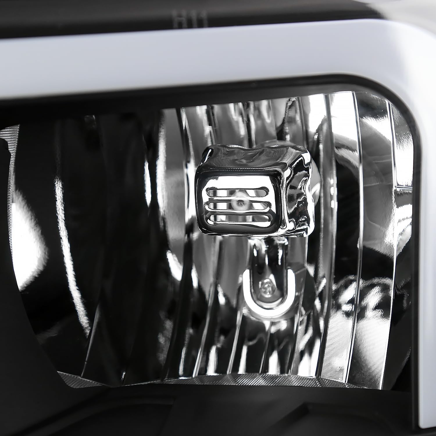 Black Headlights w/LED Light Bar SPEC-D TUNING Compatible with 2007-2013 Chevy Silverado 1500, 2007-2014 Silverado 2500HD 3500HD, Left + Right Pair Headlamp Assembly