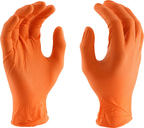 PosiGrip West Chester 2940 7 MIL Industrial Grade Nitrile Gloves – [Pack of 90] Orange, XX-Large, Powder-Free Gloves with Diamond Embossed Textured Palm