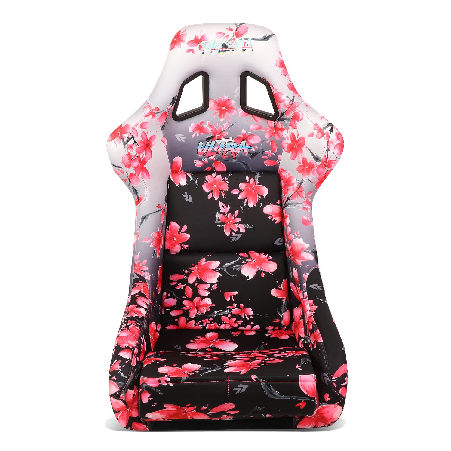 NRG Innovations Fixed Back Bucket Seat NRG-FRP-302-SAKURA Fiber Glass Ombre Sakura Print wBottom Mount Bracket