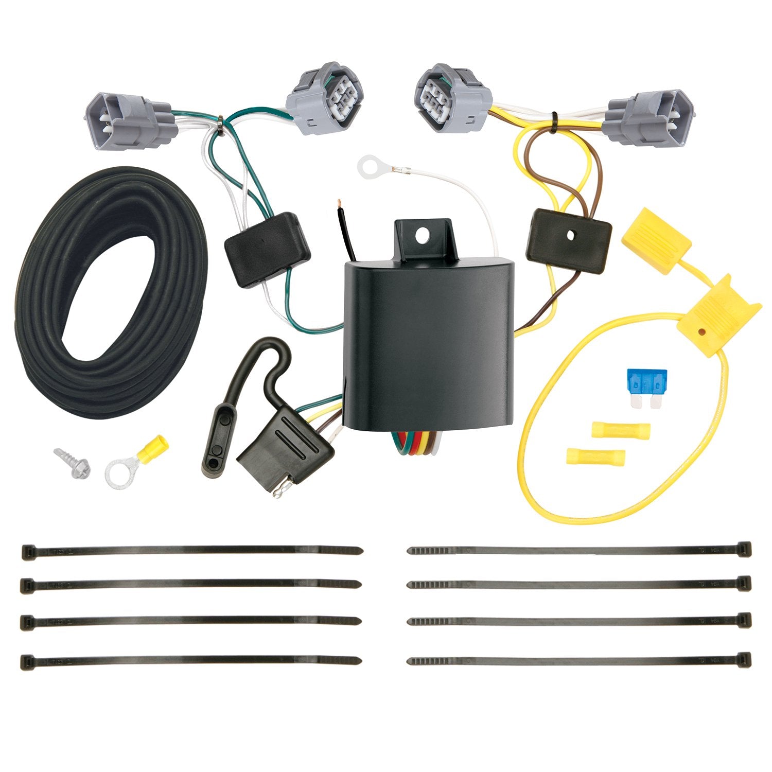 Tekonsha T-One® Harness T-Connector, 4-Way Flat, Compatible with Select Jeep Cherokee Black