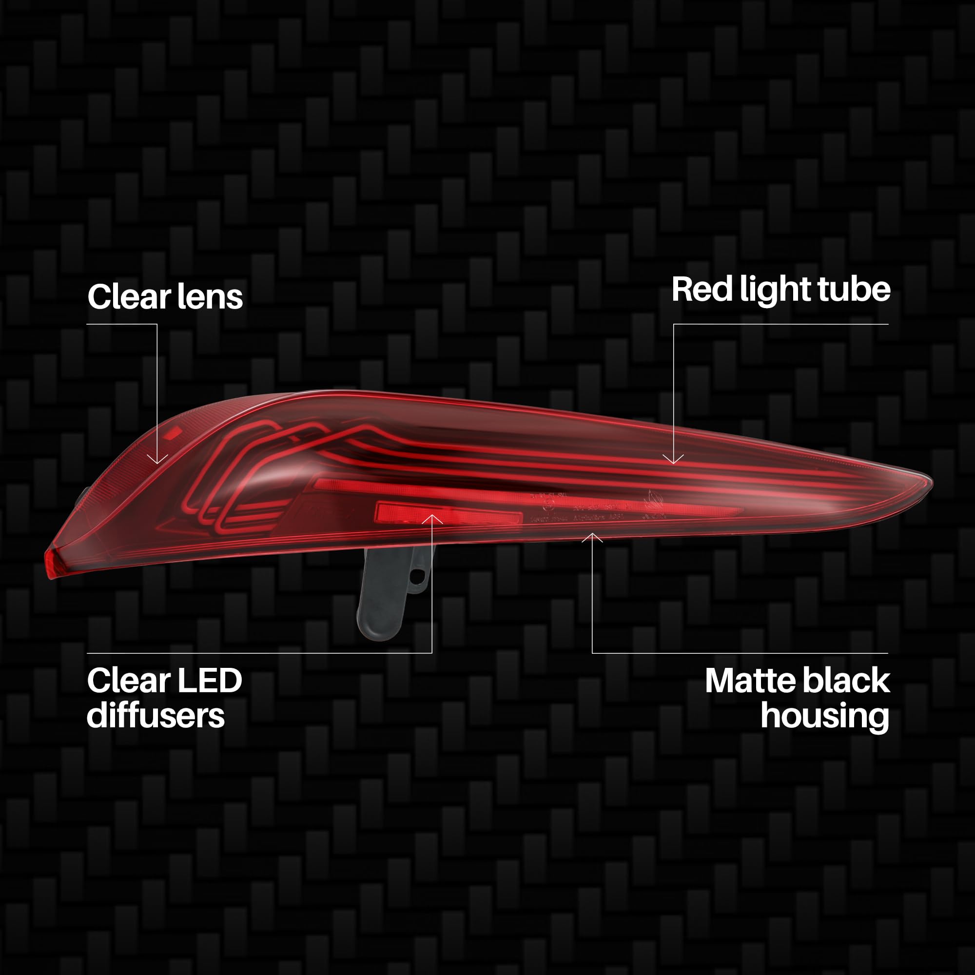 LUXX-Series Alpharex LED Tail Lights Compatible With 20-25 Supra CSL Laser Style Vivid Red
