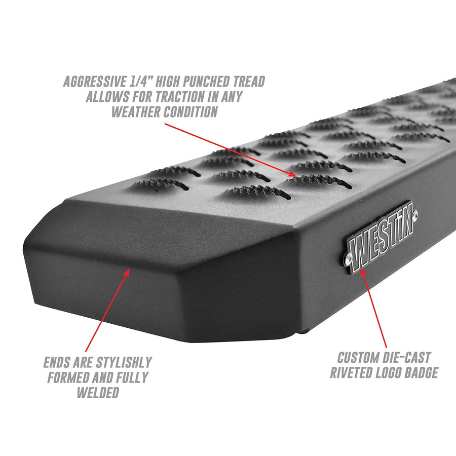 27-80065 Westin Grate Steps Running Boards fits 2003-2021 Express Savana (Single 54 in. Rear) Textured Black
