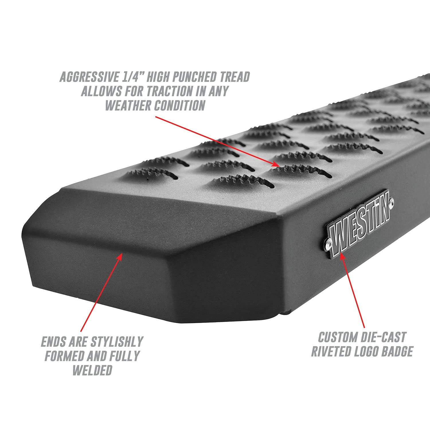 27-80075 Westin Grate Steps Running Boards fits 2014-2026 ProMaster 1500 2500 3500 136" Wheelbase (46 in. Driver Side and 97 in. Passenger Side) Textured Black Pair