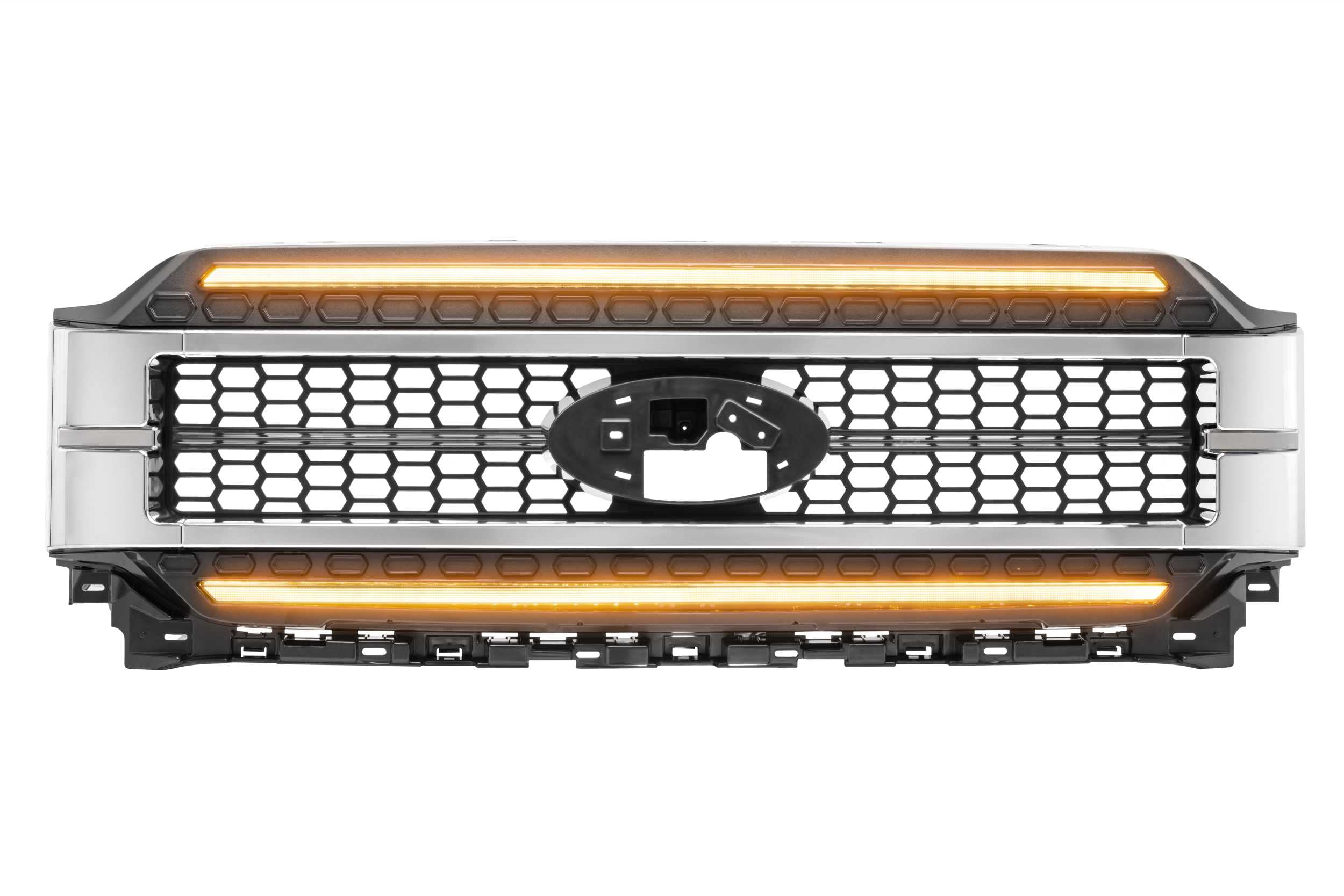 Ford F-150 21+ Morimoto XBG LED DRL Grille, Plug and Play Chrome Grille with Amber LED DRL (XBG24)