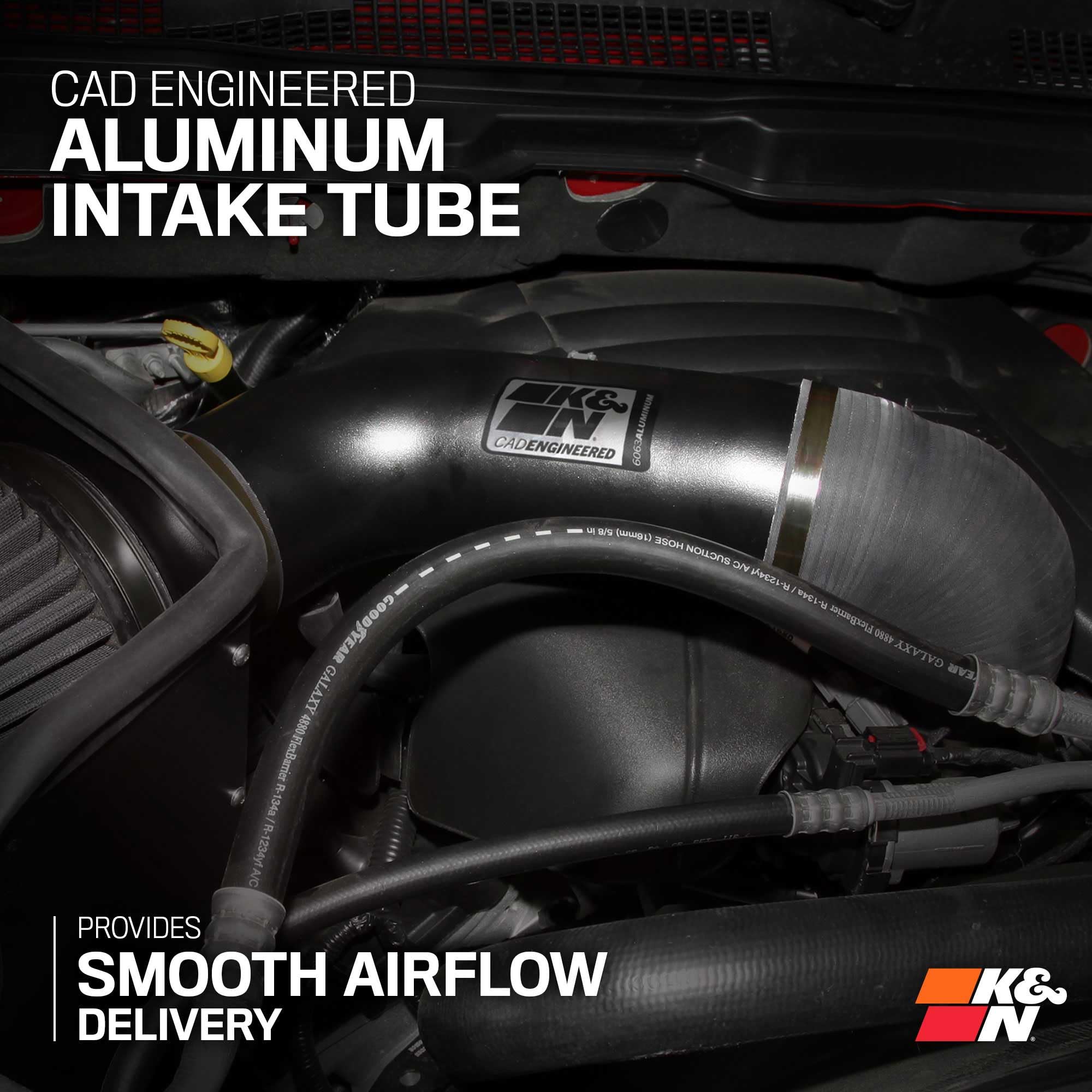 Cold Air Intake System K&N: Dry-Flow Air Filter, Increase Performance & Towing: Compatible with 2009-2021 RAM/DODGE 1500 Classic, 1500, 2500, 3500, 71-1561