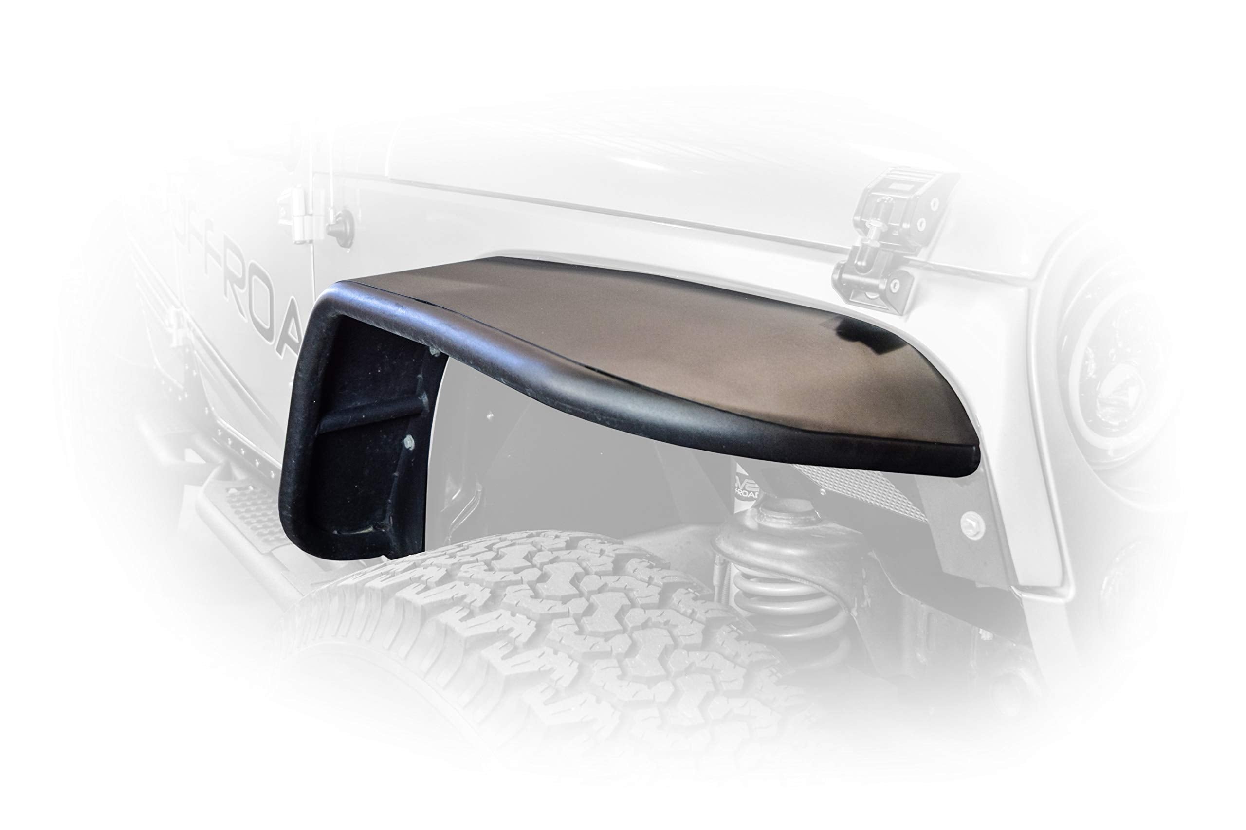 Fender Flare Set DV8 Offroad | fits 2007-2018 Jeep Wrangler JK | Steel Construction | Flat Top Design | Tubular Edge | Complete Set of 4