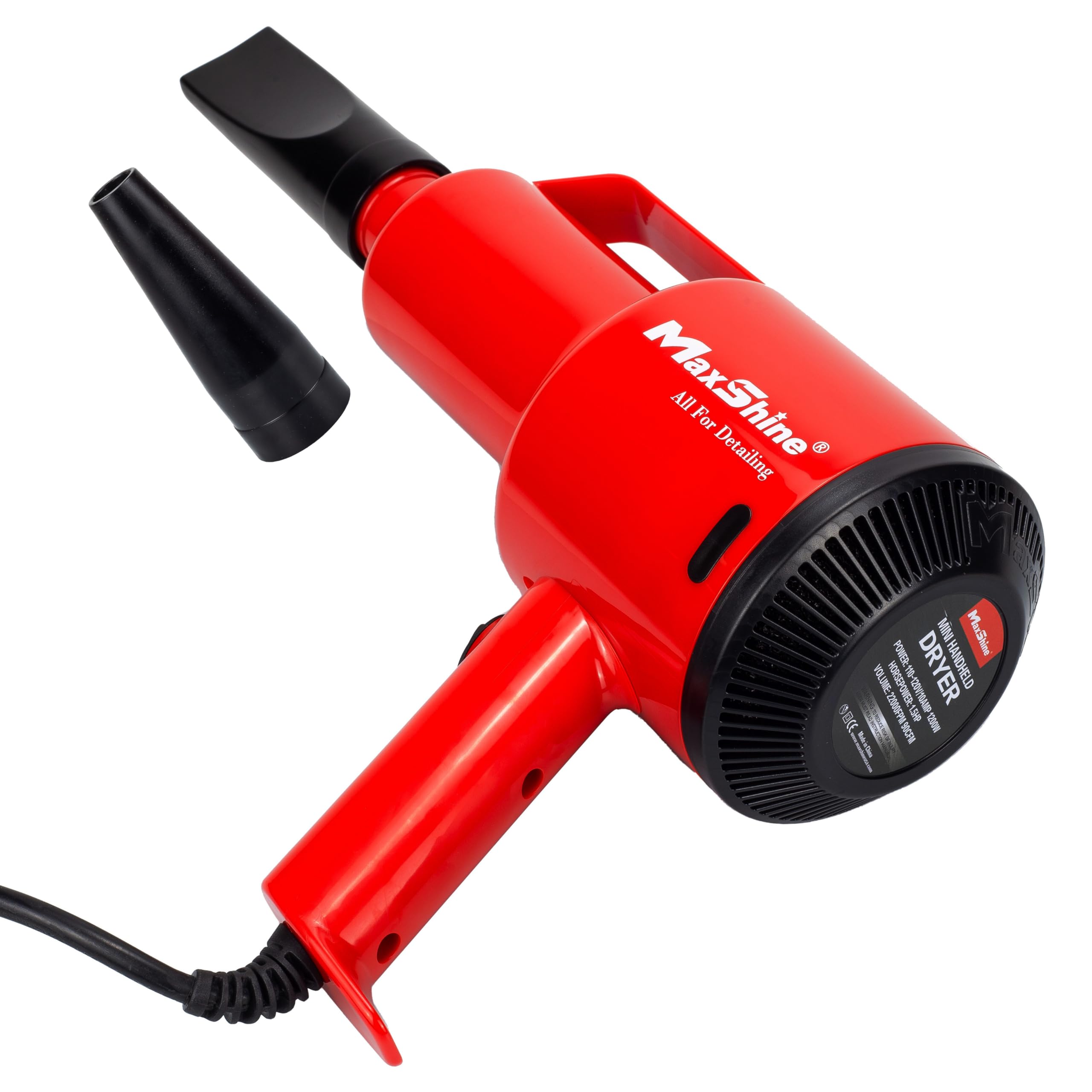 Maxshine Car Dryer Portable Air Blower with 2 Nozzles | Compact Handheld Power Blower for Car Drying, Cleaning, Detailing, Waxing & Coating | Ideal for Cars, Boats, Motorcycles, RVs & Home Use