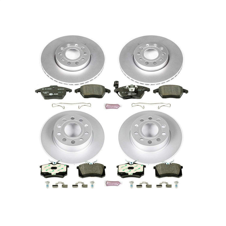 Power Stop ESK5749 Euro-Stop Front & Rear Brake Kit Audi Volkswagen For Audi A3 2010-2013, Volkswagen Beetle 2013-2019, Volkswagen Jetta 2012-2018 [Model Specific]