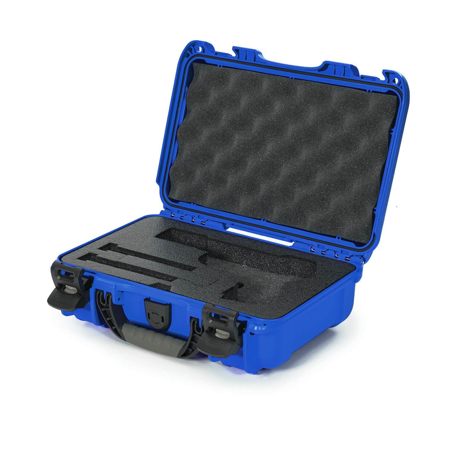 909 Nanuk Waterproof Professional Classic Pistol/Gun Case, Military Approved with Custom Insert - Blue