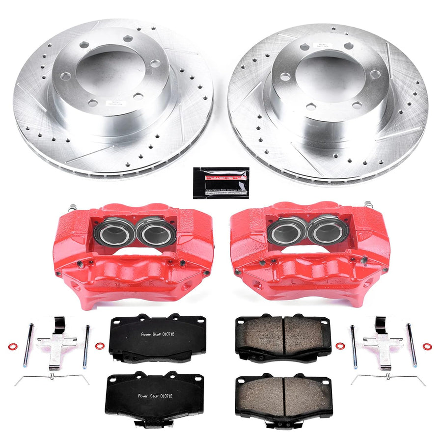 Power Stop Z23 Evolution Sport Brake Upgrade Kit KC1236 with Powder Coated Calipers For Toyota 4Runner 1995-2002, Toyota Tacoma 2004 [Model Specific]