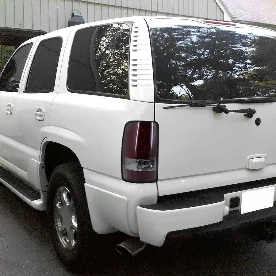 Red Smoke LED Bar Tail Lights SPEC-D TUNING Compatible with 2000-2006 Chevy/GMC Suburban, Chevy Tahoe, GMC Yukon/Denali/XL, Left + Right Pair Assembly