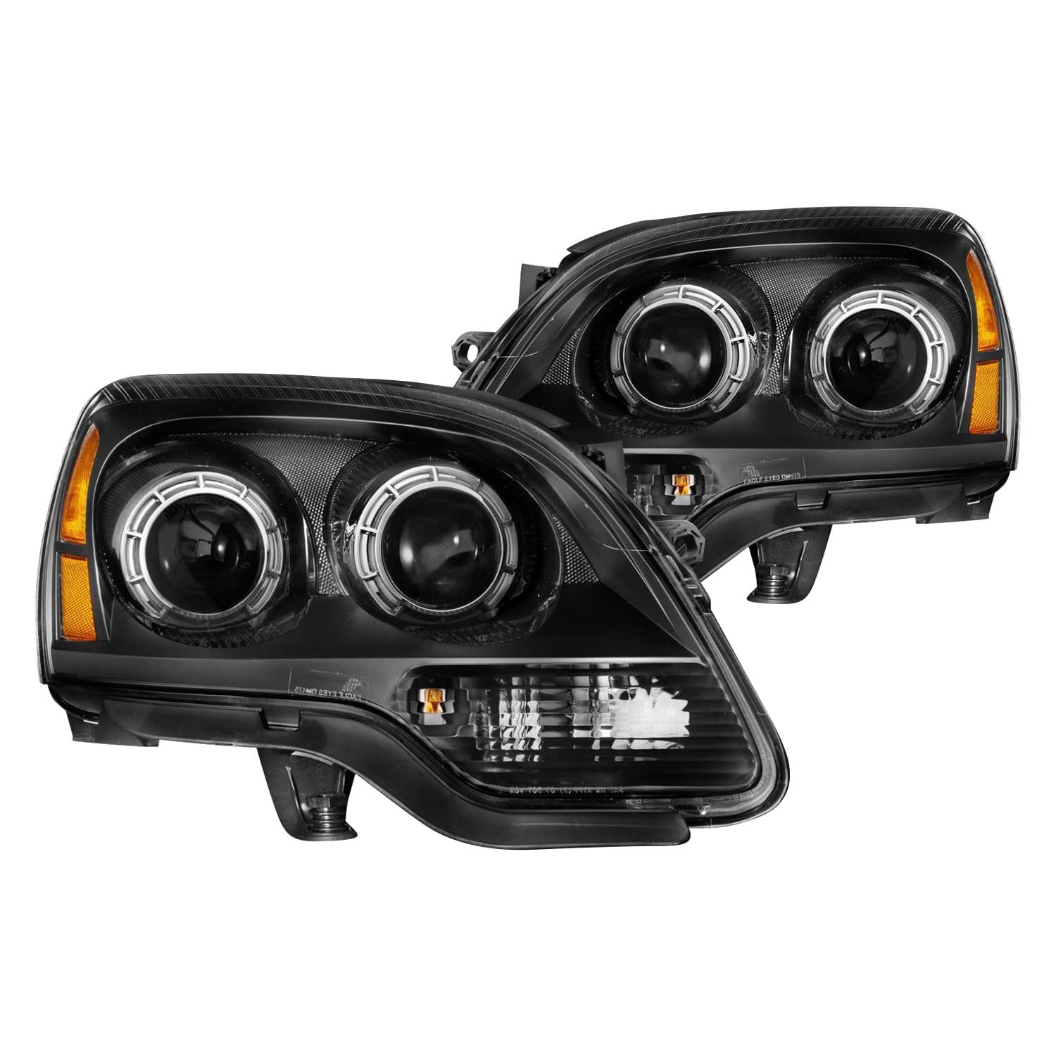 2007-2012 GMC Acadia Anzo USA Projector Headlights Balck Housing (111530)