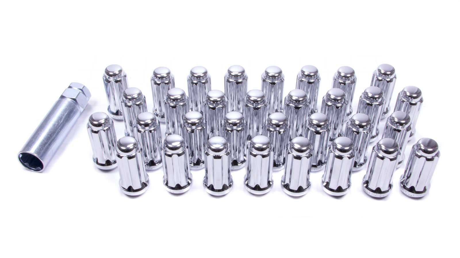 Small Diameter Gorilla Automotive Duplex Acorn Chrome 8 Lug Kit (14mm x 2.00 Thread Size) - Pack of 32