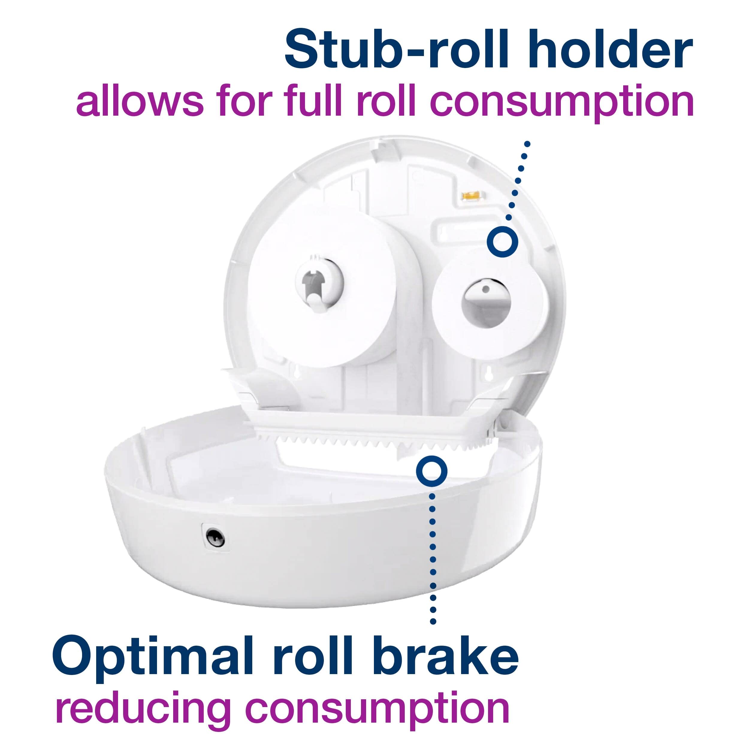 Tork Toilet Paper Roll Mini Jumbo Dispenser Black T2, Modern Look, Elevation Design, 555028A