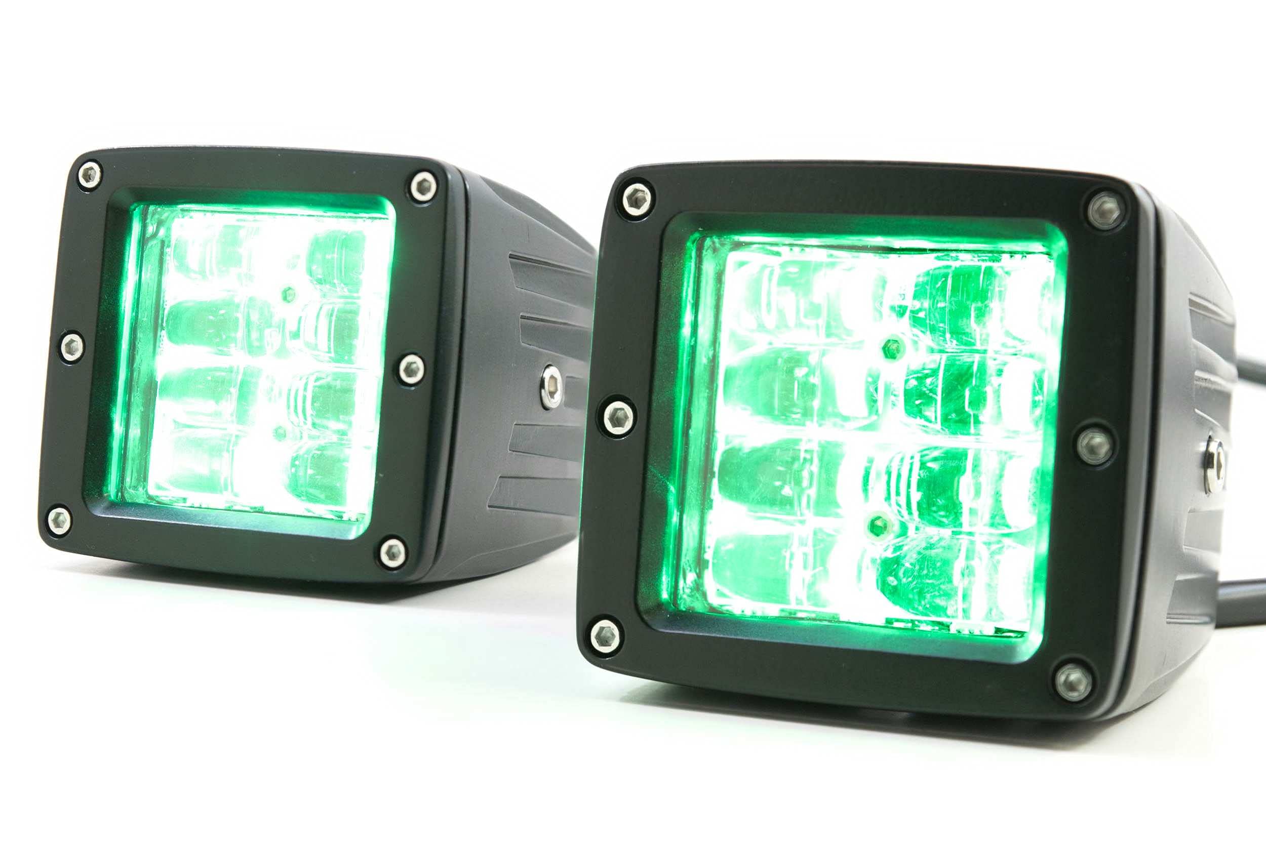 RGB Cube Light Profile Performance LED Pod, Universal for Off Road Vehicles, ATV’s, Side Powder Coated Aluminum Construction, Ultra Bright Spot Pattern with Interchangeable RGB Accents (1x XT106)