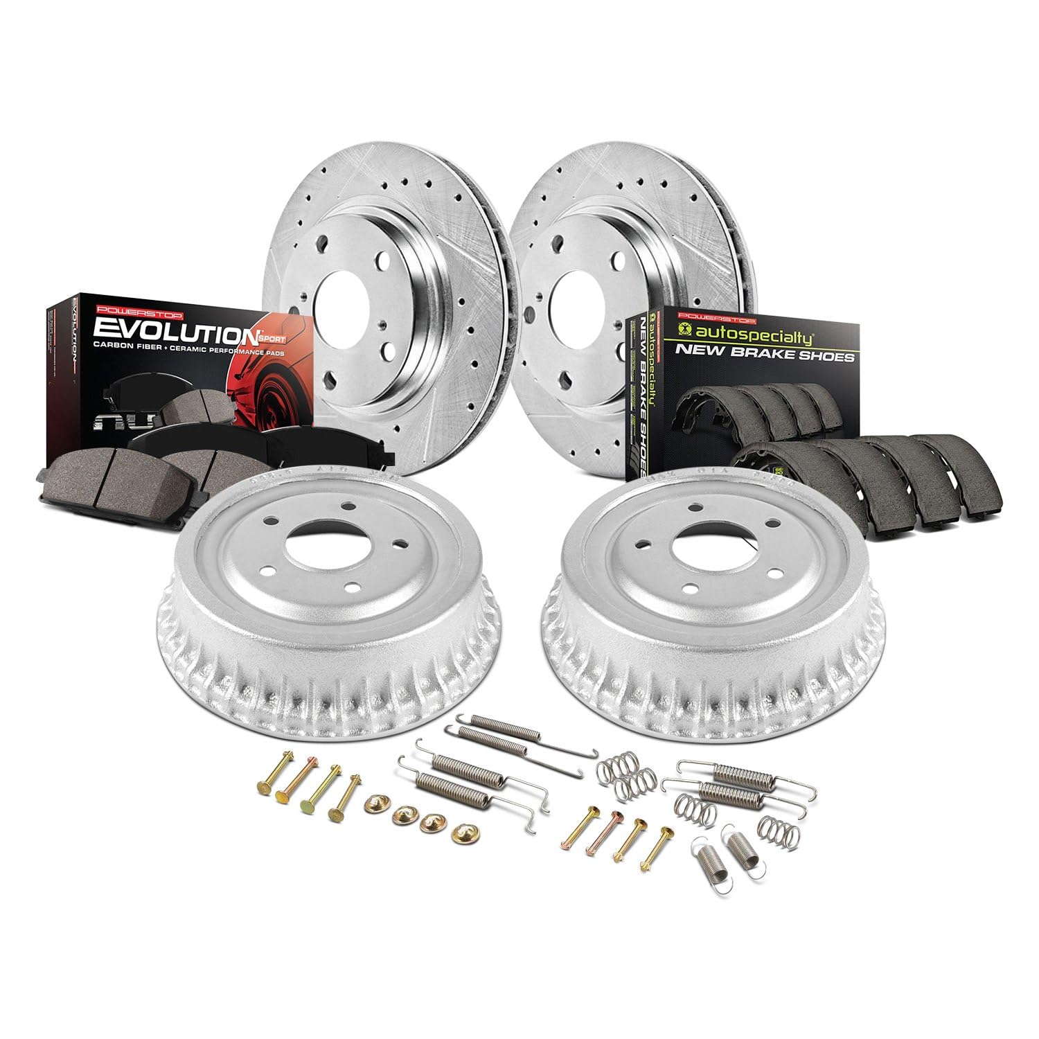 Power Stop Brake Kit Front and Rear For Scion xD 2008-2014 [Model Specific] Z23 Carbon-Fiber Ceramic Brake Pads and Drilled Slotted Rotors K15259DK