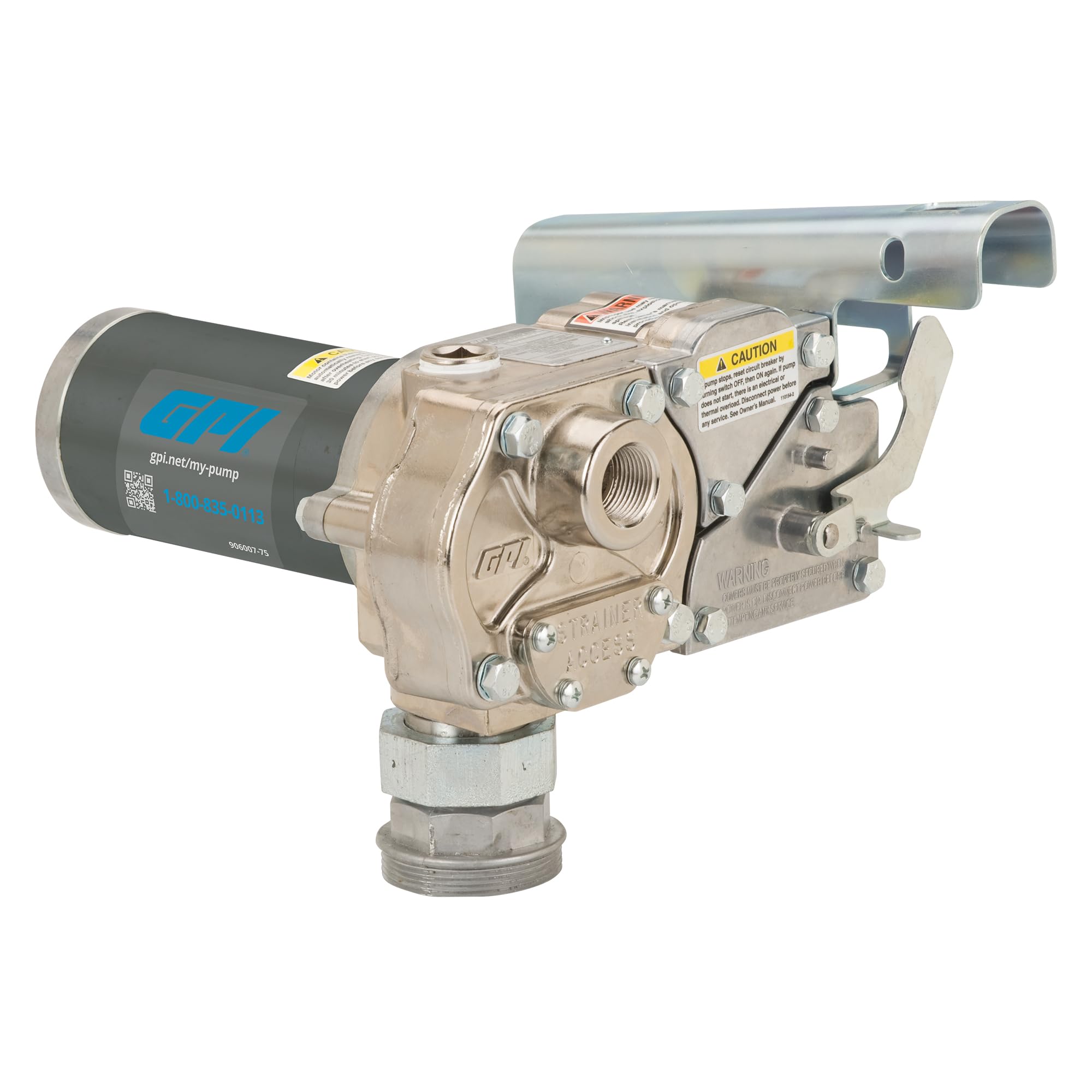 M-1115S-Methanol-PO Fuel Transfer Pump, GPI 110700-04, 12 GPM, 115-VAC, Spin Collar, Nickel Plated Housing, Accessories Sold Separately