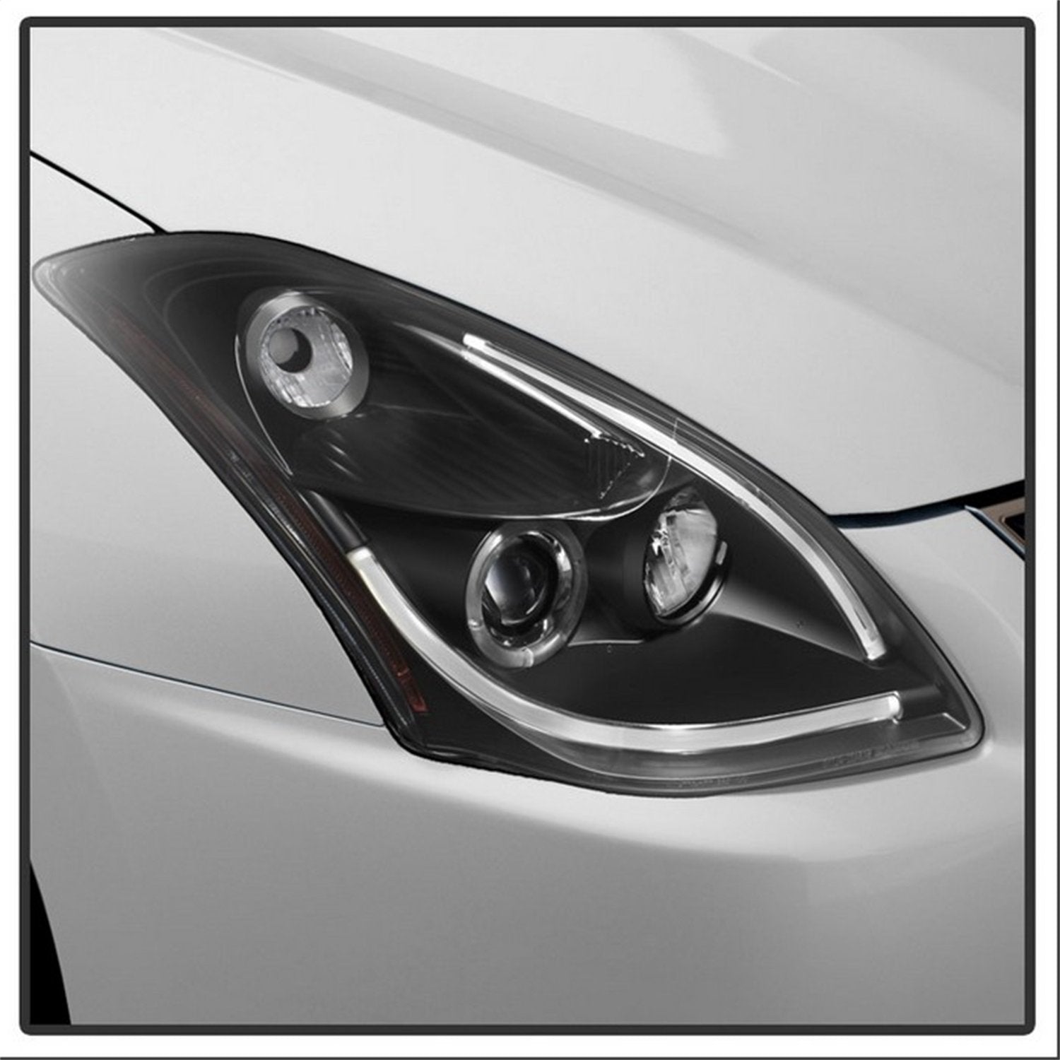 Nissan Altima 4Dr 2010-2012 Spyder 5076830 Projector Headlights - Light Tube DRL - High H1 (Included) - Low H1 (Included) LED Halo - Black