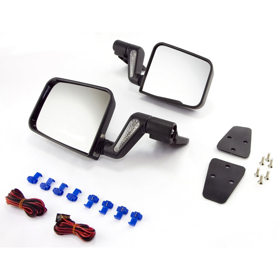 Door Mirror Kit, Heated, Black | Rugged Ridge | 11002.20 | Fits 1987-2002 Jeep Wrangler YJ/TJ