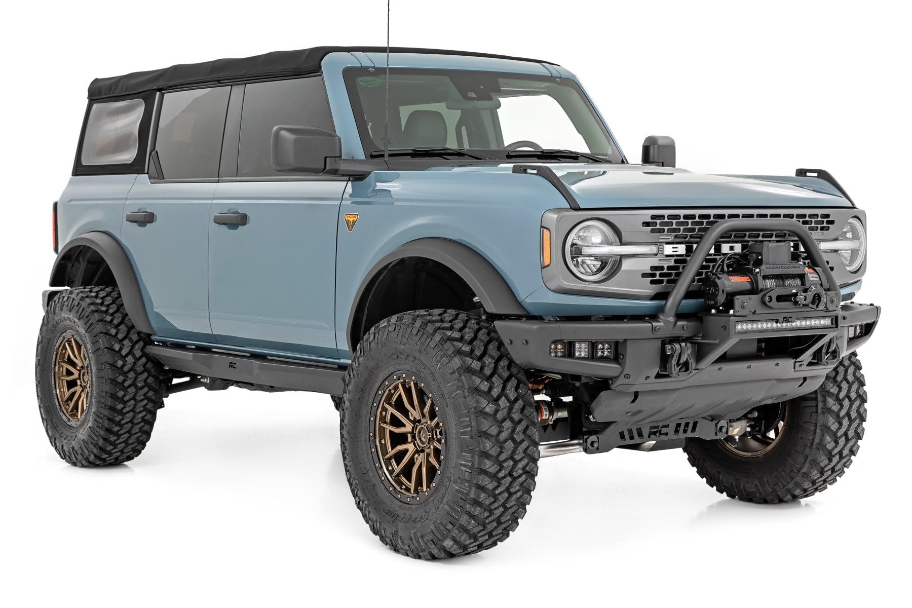 Rough Country Triple DRL LED Fog Light Kit for Ford Bronco (2021-2024) - Amber DRL