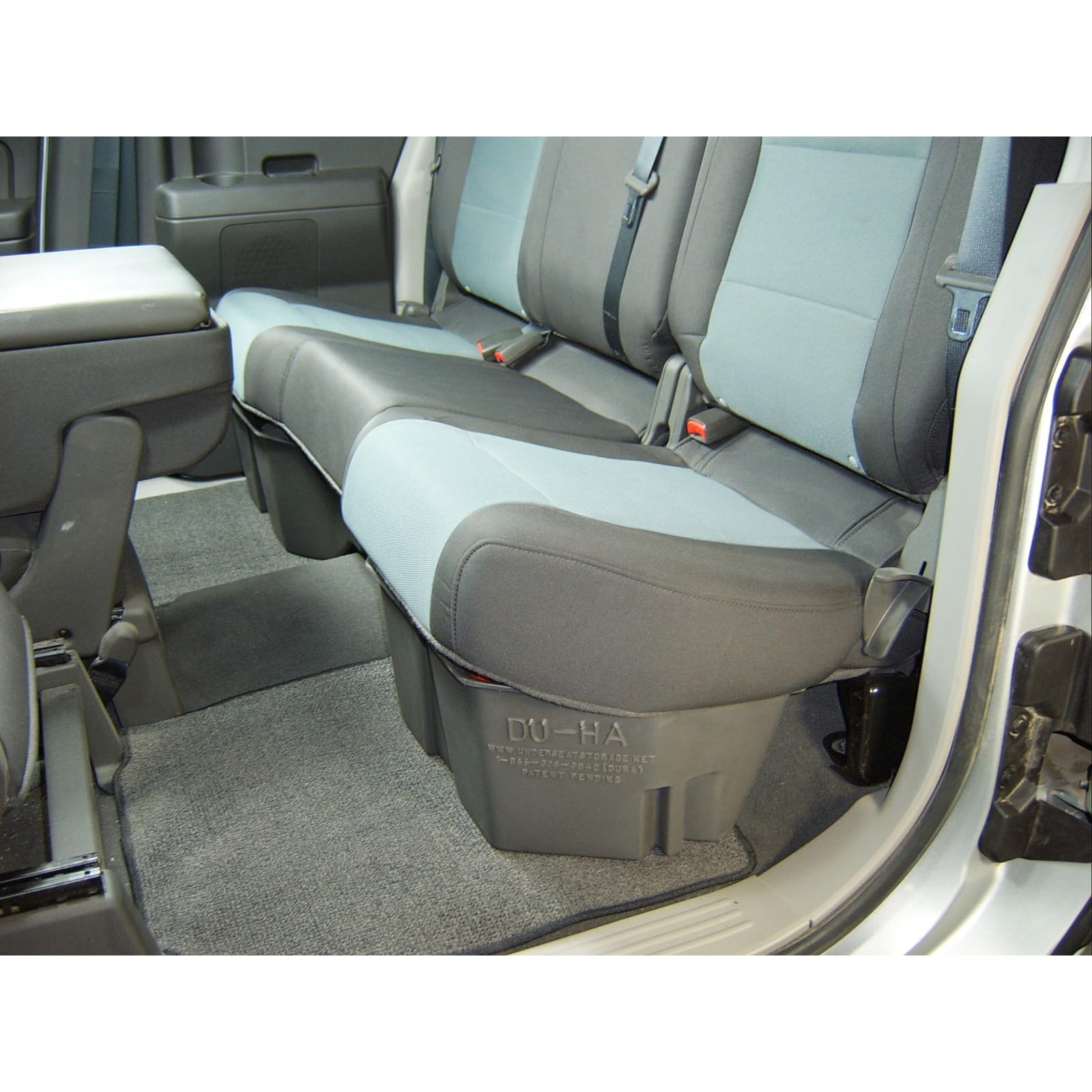 Under Seat Storage DuHa 40011 fits 2004-2024 Nissan Titan King Cab & Crew Cab | Dark Gray Heavy-Duty Back Seat Multi Tool Organizer | Includes Dividers