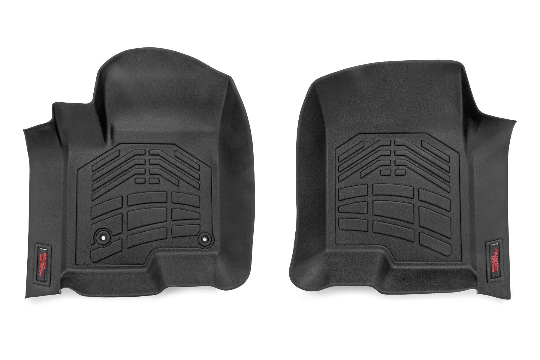 Sure-Fit Rough Country Front Floor Mats for Chevy Silverado & GMC Sierra 1500/2500HD/3500HD (2019-2025) Crew Cab with Bucket Seats, Front Set