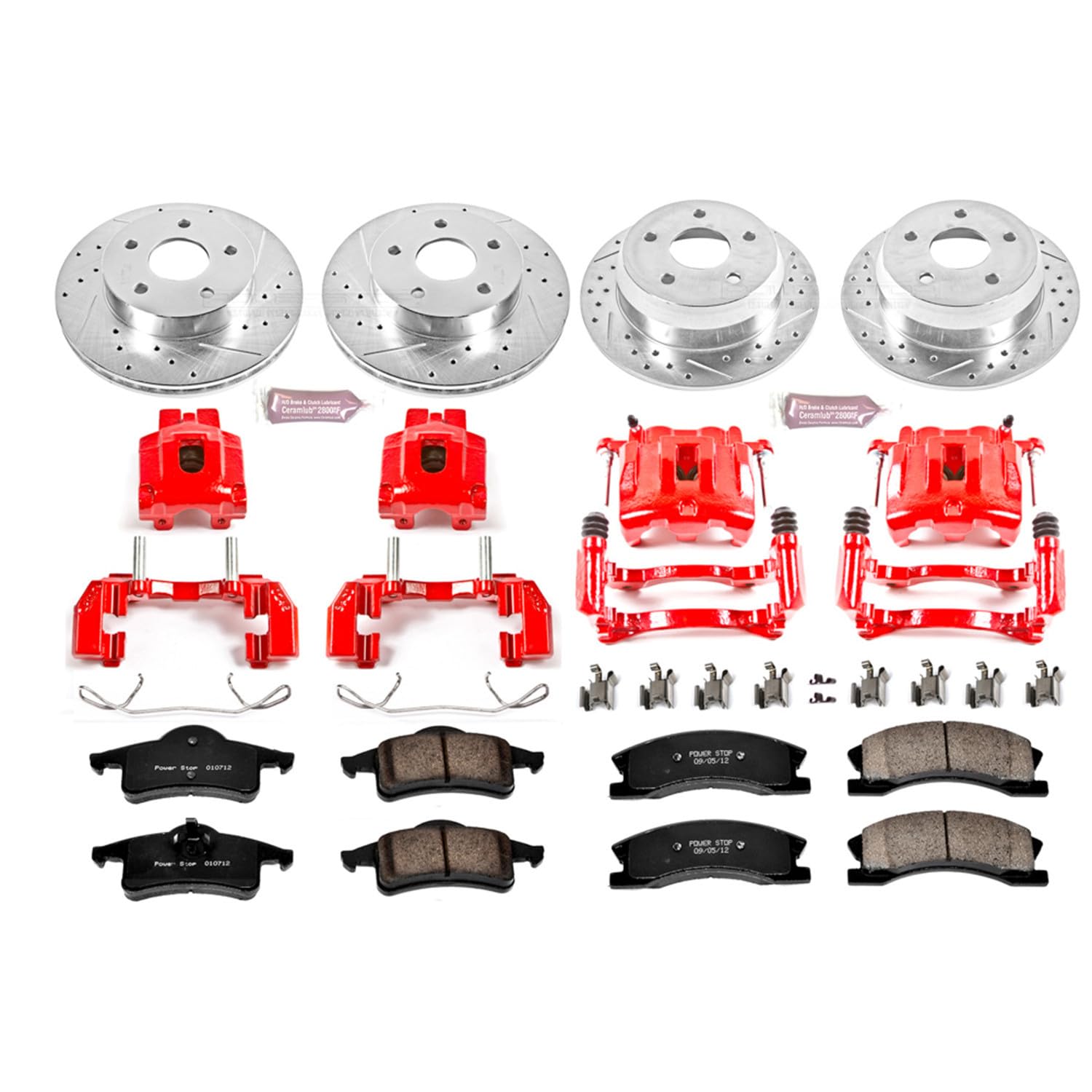Power Stop 1-Click Performance Brake Kit with Caliper For Jeep Grand Cherokee KC2150 1999-2004 [Model Specific]