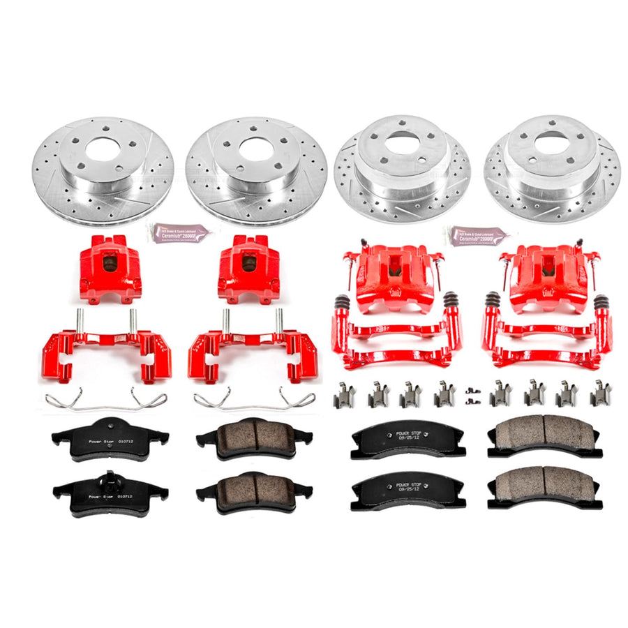 Power Stop 1-Click Performance Brake Kit with Caliper For Jeep Grand Cherokee KC2150 1999-2004 [Model Specific]