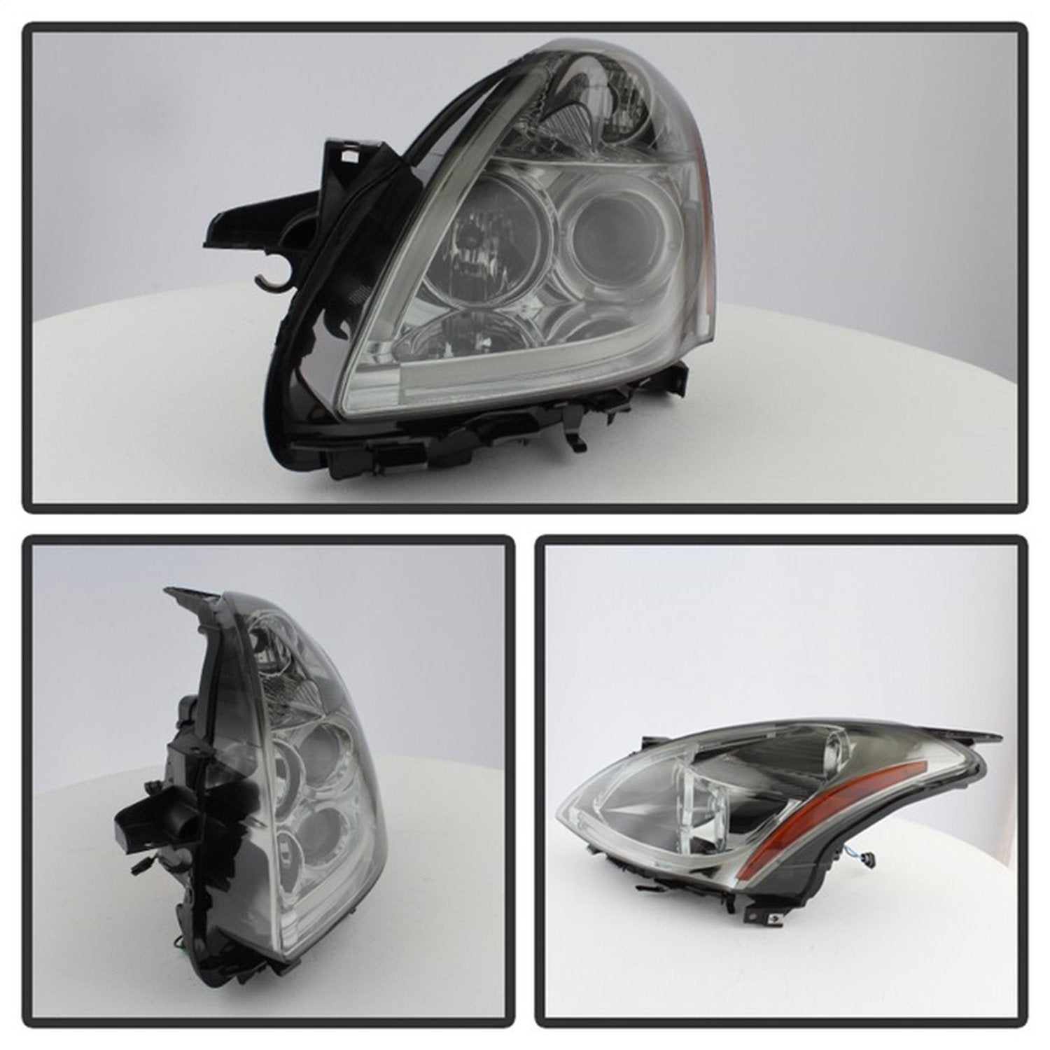 LED Halo Spyder Auto Projector Headlights Chrome/Smoked 5076854