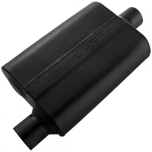 Flowmaster 40 Series Muffler Original Chambered – 2.50” Offset In / 2.50” Center Out – Aggressive Sound – 16-Gauge Aluminized Steel – For Muscle Cars, Street Rods, Trucks, SUVs & Strip Builds (42541)
