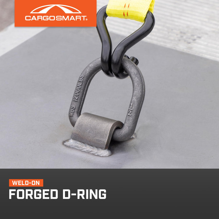 Weld On Heavy Duty Forged D-Ring - Rotating w/55 Angle, 1" Diameter, 3" x 3 1/2" 45,000 lb 1 Pk
