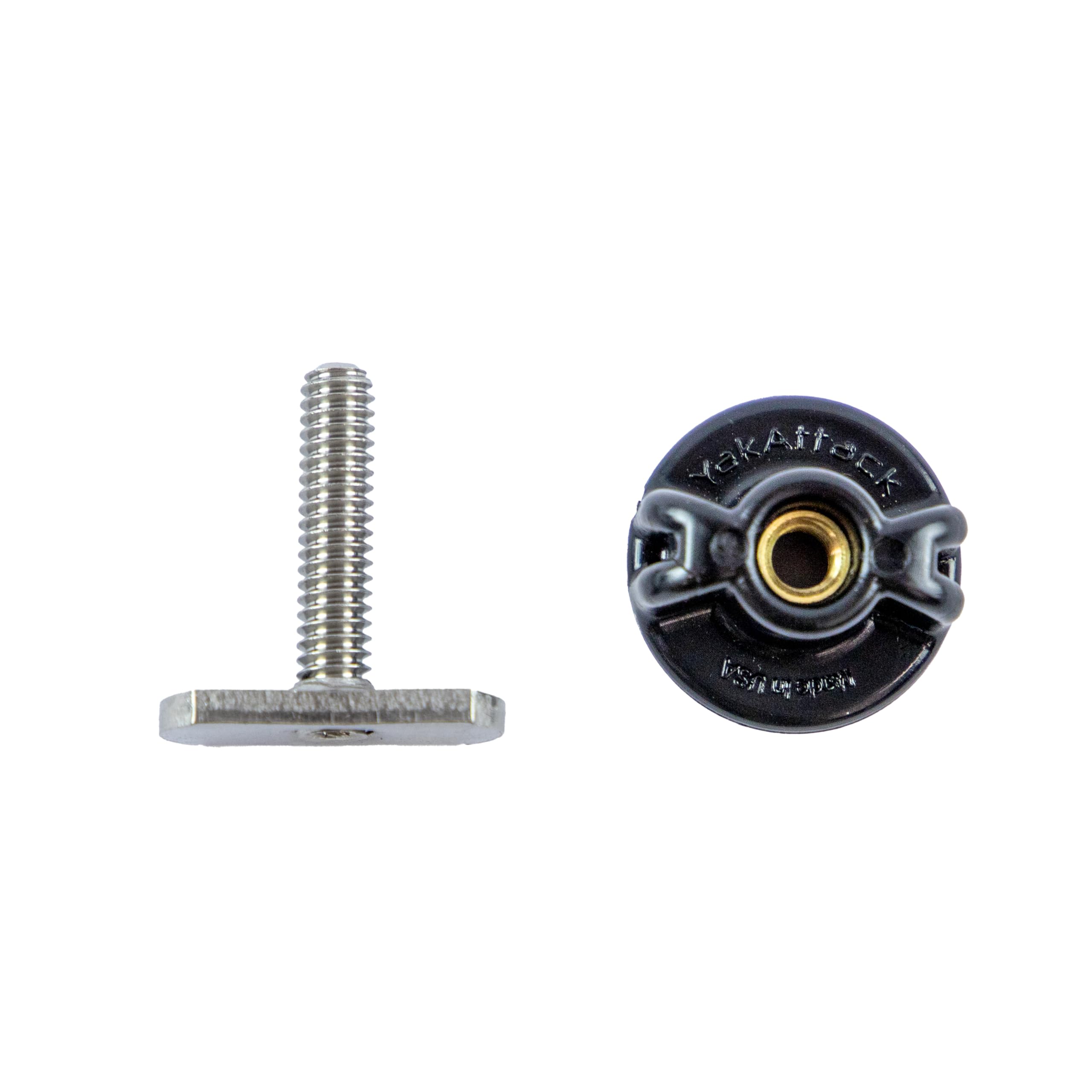 Quick Release YakAttack TracPak Mounting Base | Compatible with Track Mount Storage Boxes | Includes T-Bolt, Knob & Surface Mount Hardware | Micro Adjustment Slots | Made in USA