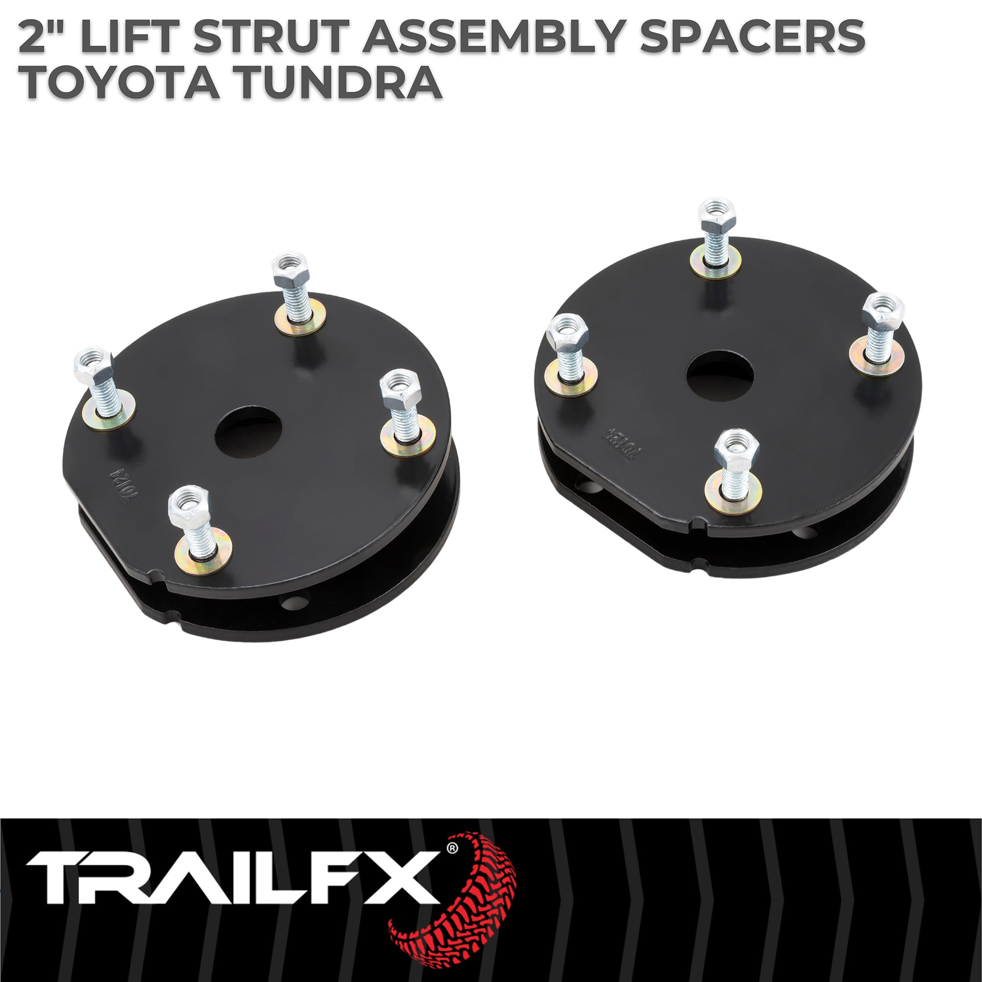 Trail FX Suspension Leveling Kit 2 Inch Lift Strut Assembly Extension Fits 2007-2021 Toyota Tundra 2WD or 4WD 17 Inch Minimum Wheel Diameter, 33 x 12.00 Maximum Tire Size TrailFX T20LL2
