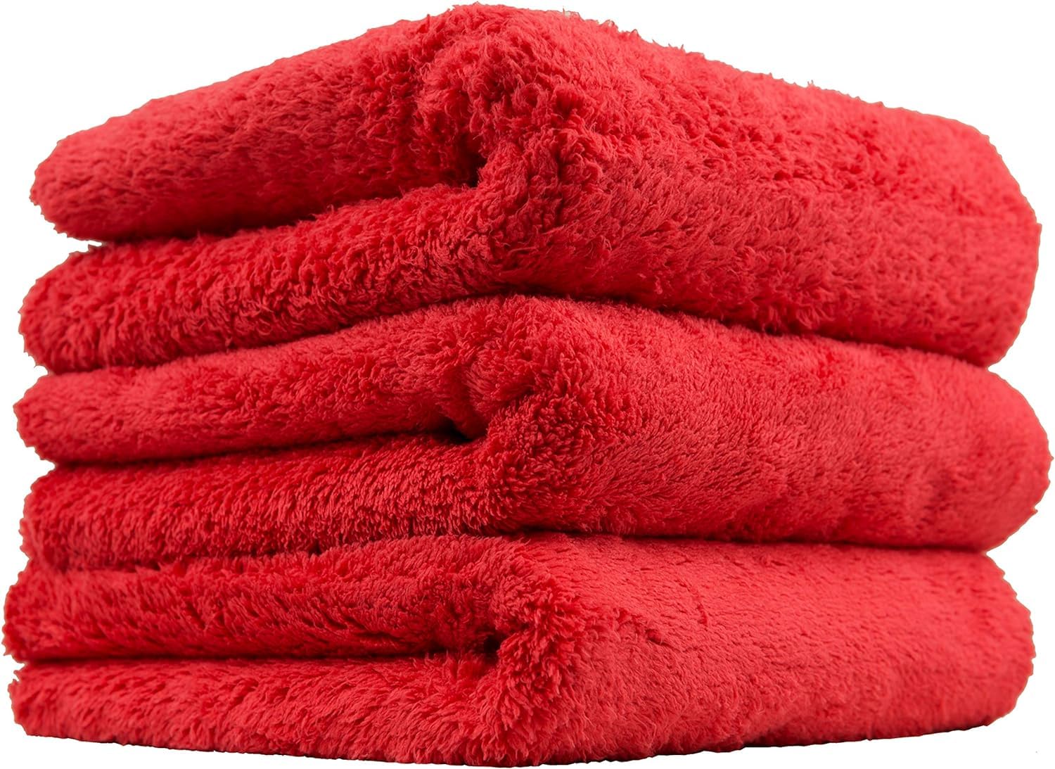 Chemical Guys Happy Ending MIC35103 Edgeless Microfiber Towel, Red (16 in. x 16 in.) (Pack of 3)