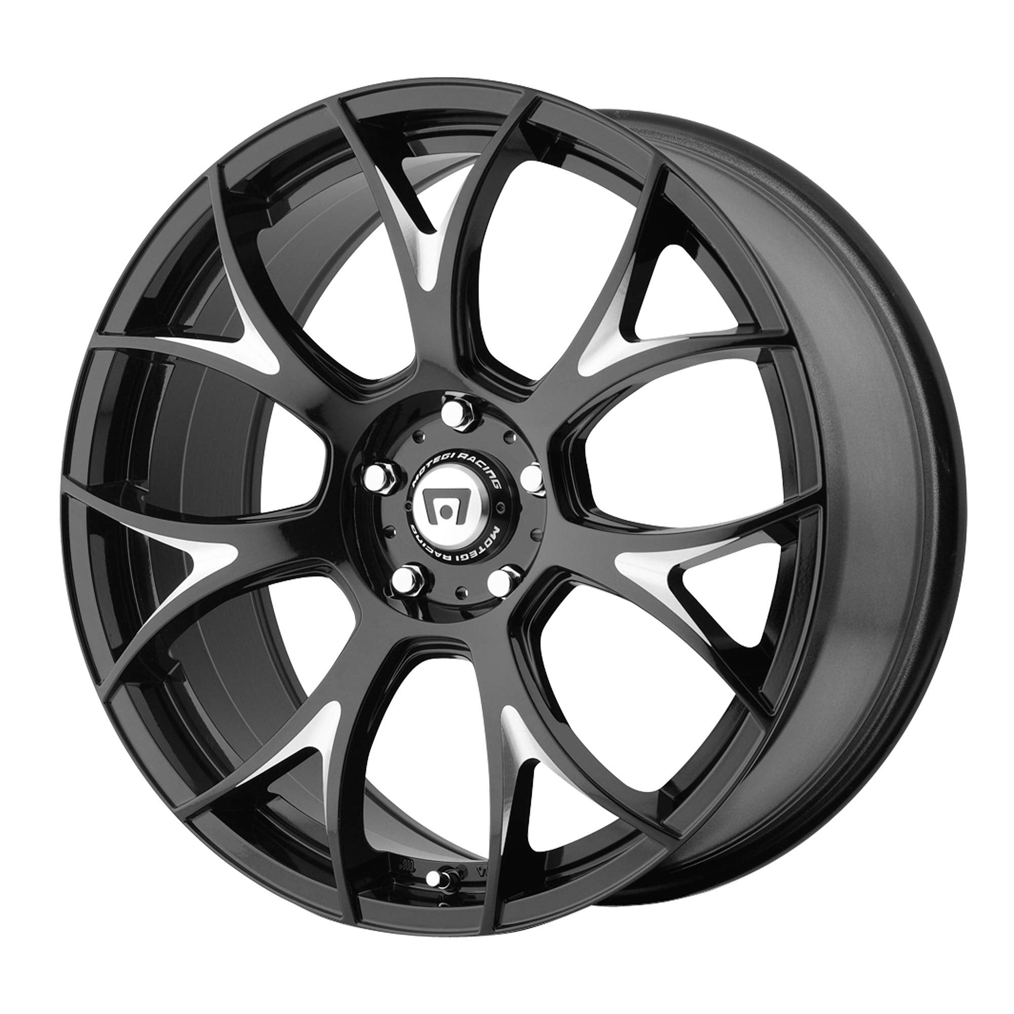 Gloss Black Motegi Racing MR126 Wheel with Milled Accents (20x10"/5x114.3mm, +38mm offset)