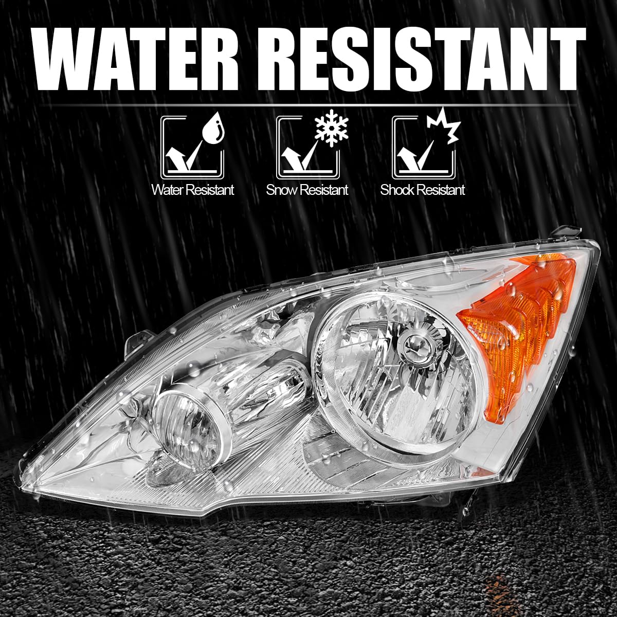 Chrome Headlights SPEC-D TUNING Compatible with 2007-2011 Honda CR-V
