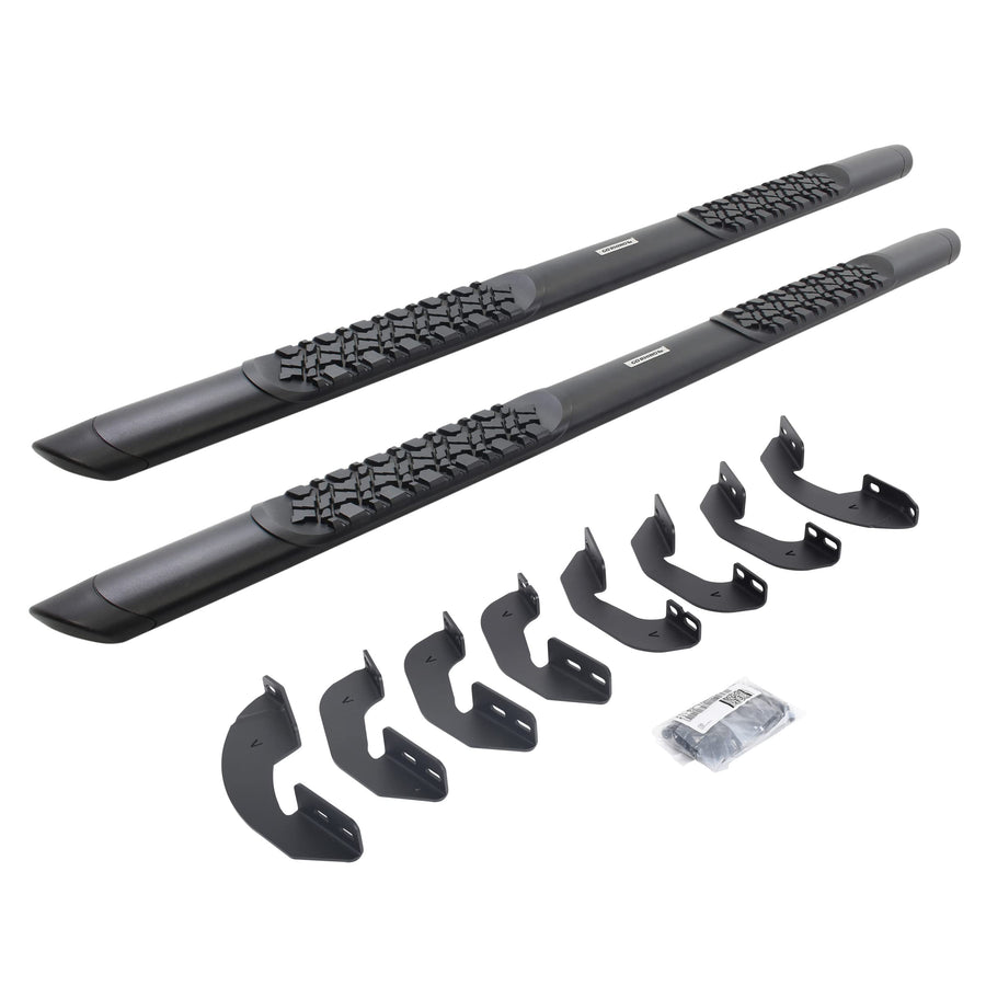 V-Series V3 Go Rhino 5" Side Steps & Mounting Brackets | Aluminium, Textured Black | V3441580T | Fits 2007-2021 Toyota Tundra Double Cab Pickup