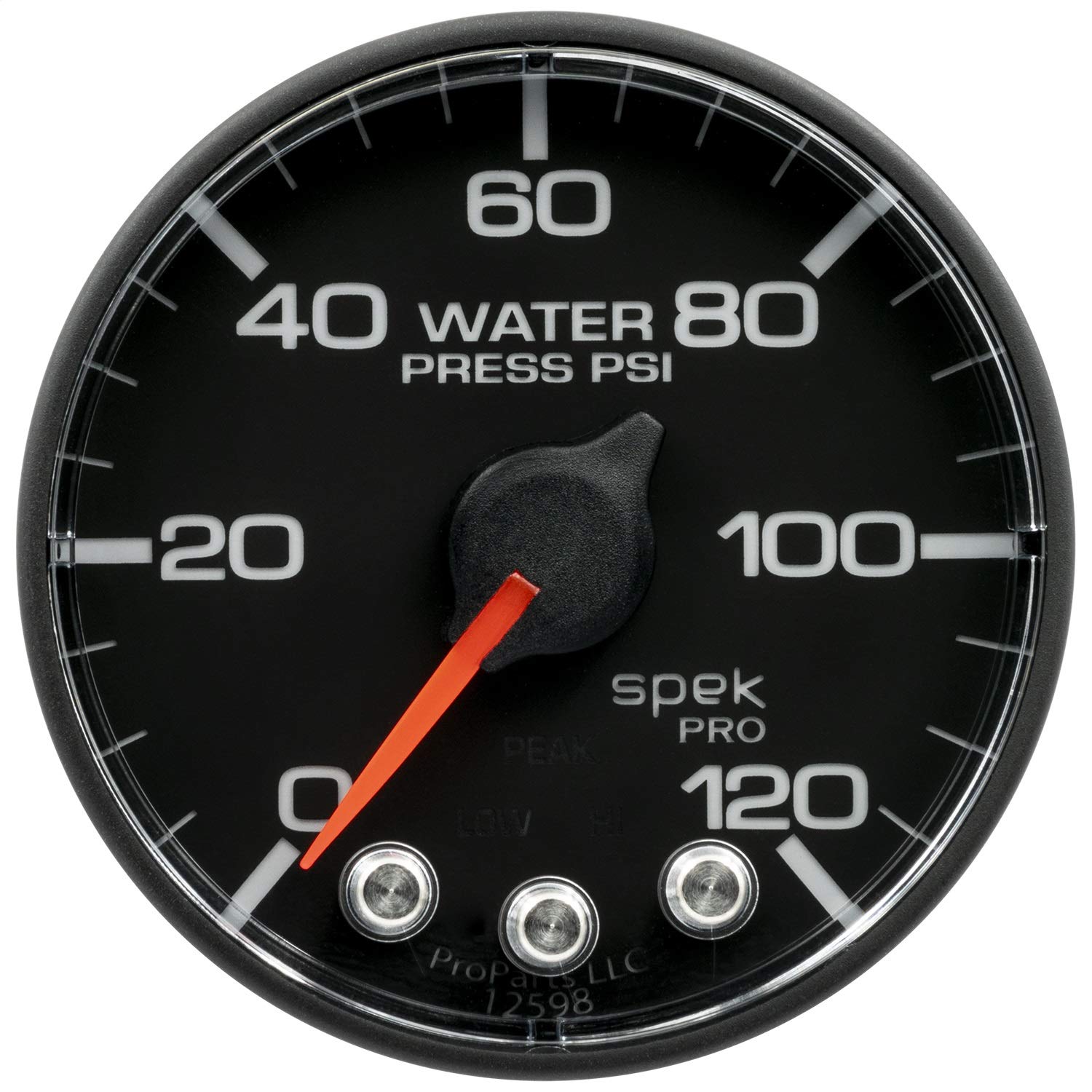 AutoMeter Gauge P349328 Water Press (Spek-Pro 2 1/16", 120Psi, Stepper Motorwith Peak & Warn (for 100Psi Sensor Not Incl))