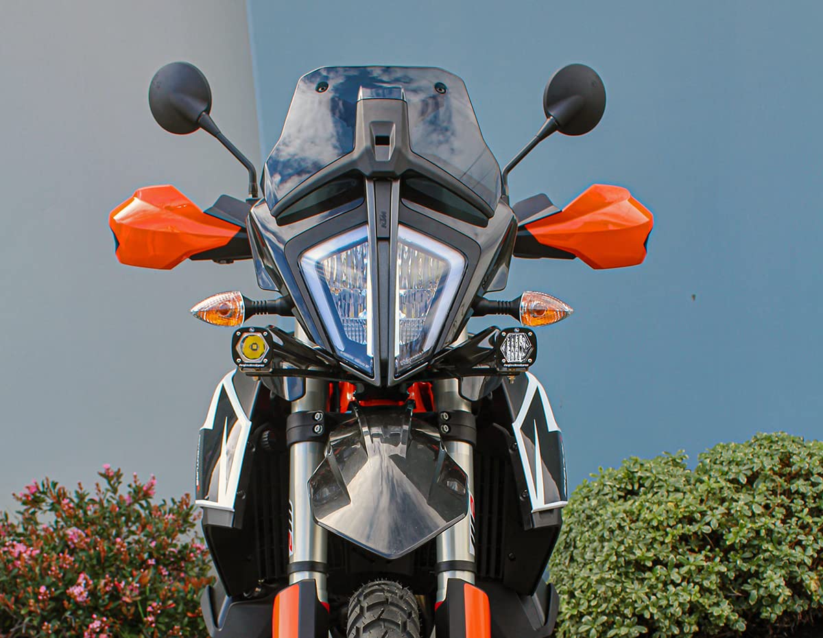 Baja Designs Frame Mount Squadron Pro LED Light Kit for KTM 390/790/890 Adventure/R 2019-2021 Motorcycle (Driving/Combo Lens; Clear)