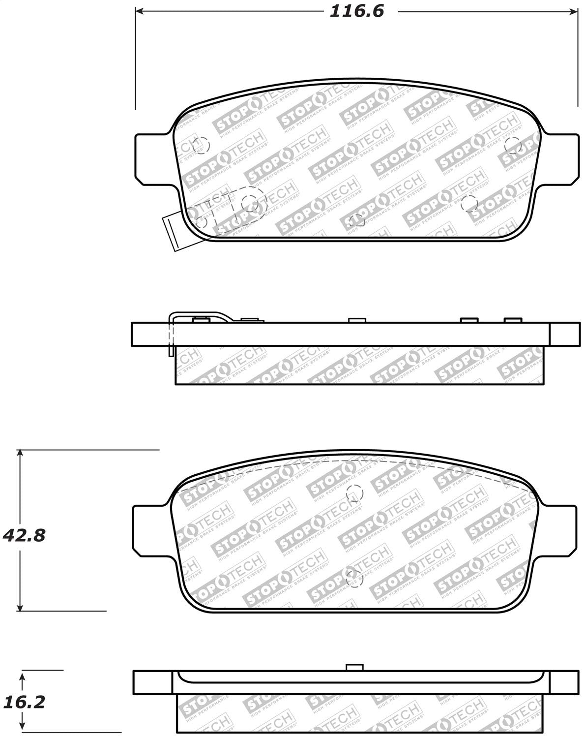 Brake Pads StopTech 305.14680 Street Select with Hardware