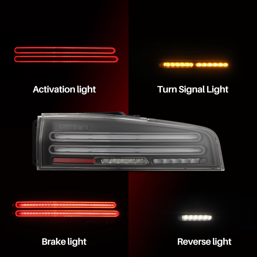 NOVA-Series Alpharex LED Tail Lights Compatible With 23-25 Nissan Z Twin-Loop Style Black