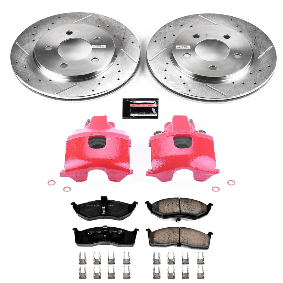 Power Stop Z23 Evolution Sport Brake Upgrade Kit KC2140 with Powder Coated Calipers