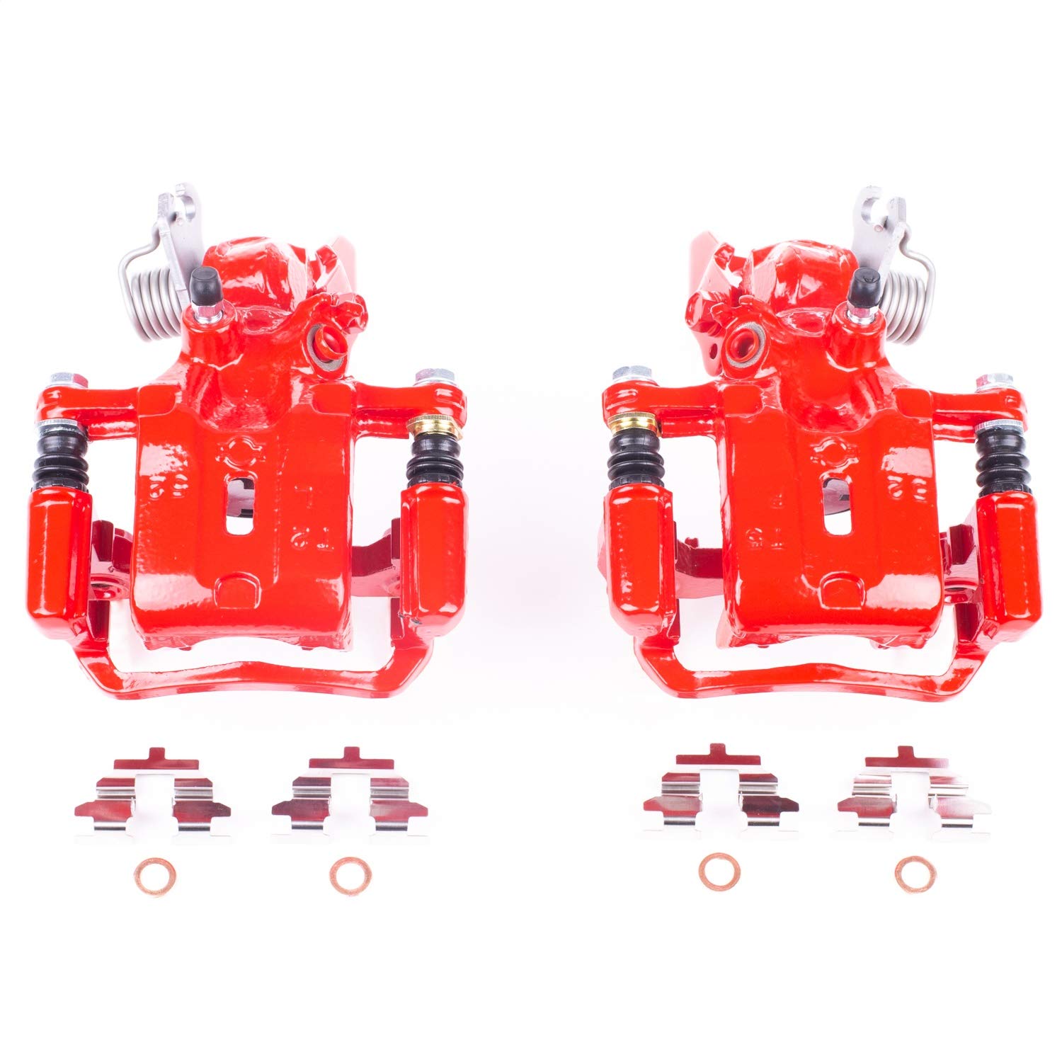 Power Stop S2626B Rear Pair of High-Temp Red Powder Coated Calipers For INFINITI G20 2002, Nissan Sentra 2002-2006 [Model Specific]