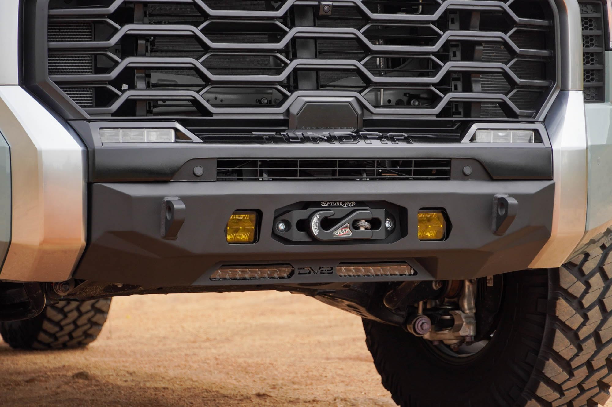 Front Bumper Centric Series for the 2022-2025 Toyota Tundra All Trim Levels | Center Mount Factory Style Bumper | Compatible with Factory Air Dam, Adaptive Cruise, & Parking Sensors | DV8 Offroad