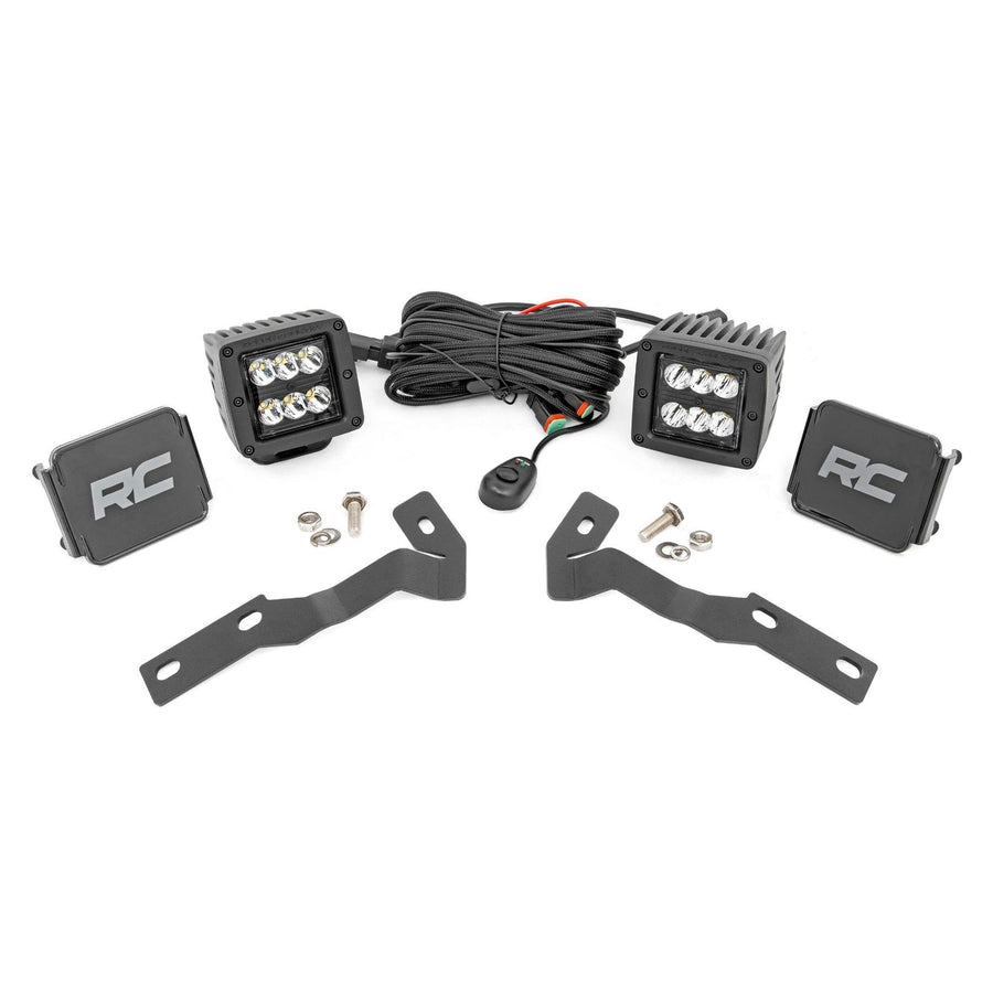 2" Rough Country LED Ditch Light Kit for Toyota Tacoma (2016-2023) - Spot Beam