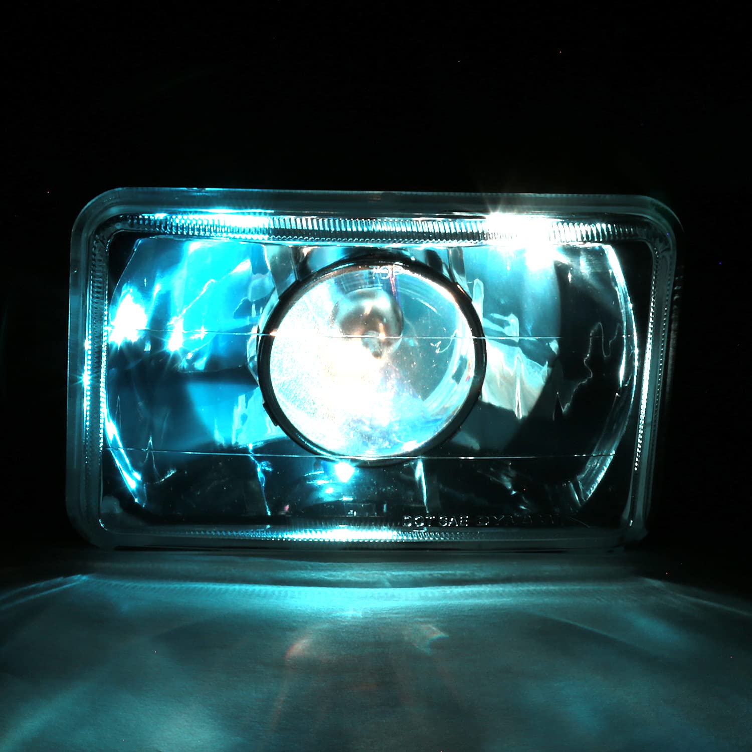 Black Housing SPEC-D TUNING Clear lens Projector Headlights Compatible with Car Equipped with 4"x6" Headlights., Left + Right Pair Headlamps Assembly