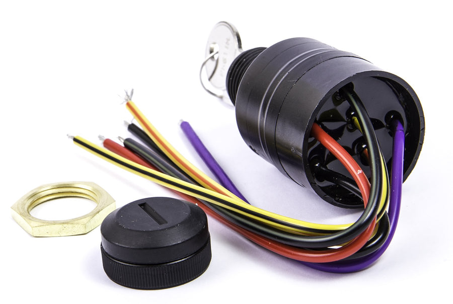 3-Position Sierra International MP41090-1 Magneto Off-Run-Start Switch Push to Choke with Terminal Type 6 Color Coded Wires